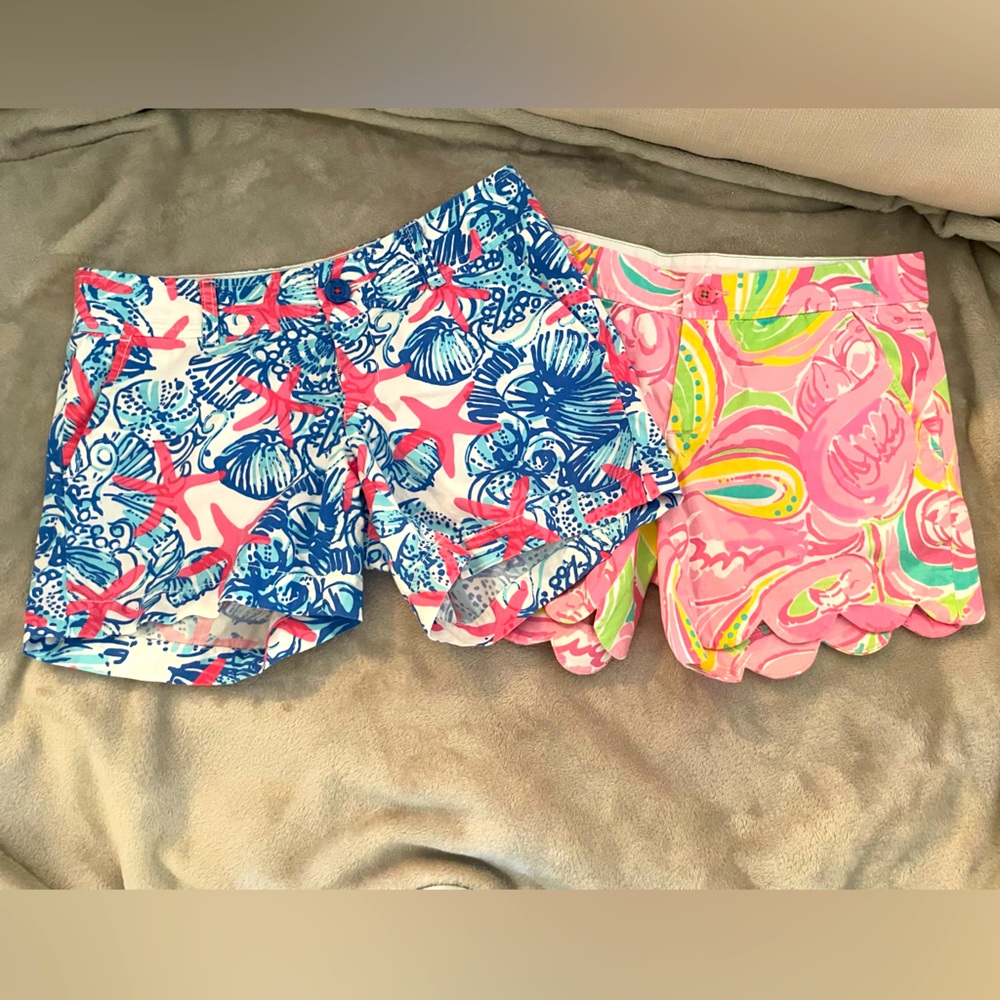 2 Pairs of Size 0 Lilly Pulitzer Shorts (Callahan and Buttercup Styles)